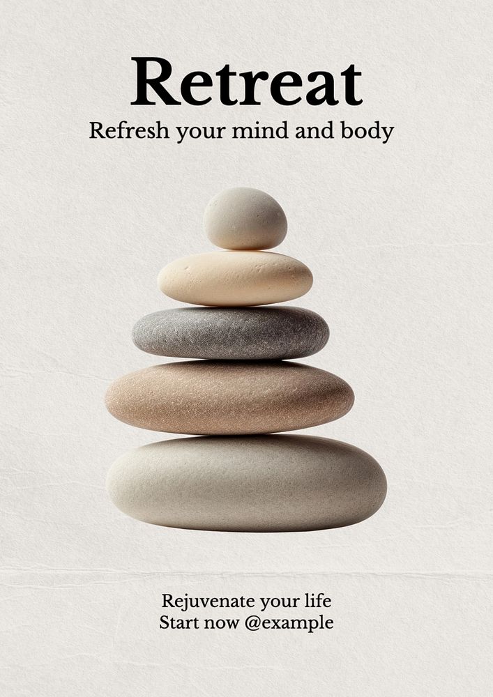 Retreat & wellness poster template, editable text and design