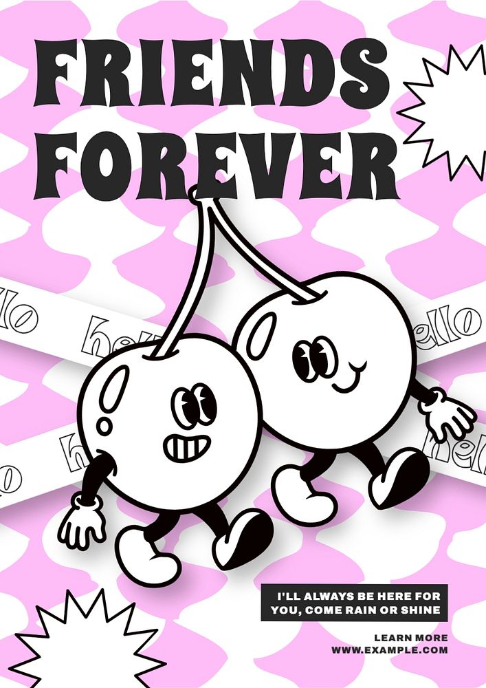 Friends forever template, editable text and design