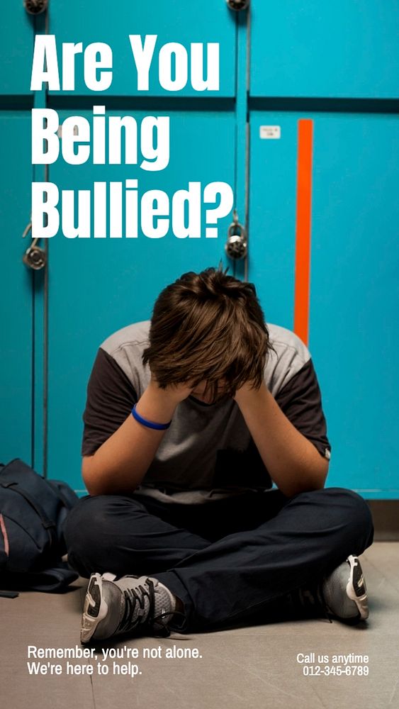 Bullying Instagram story template, editable text