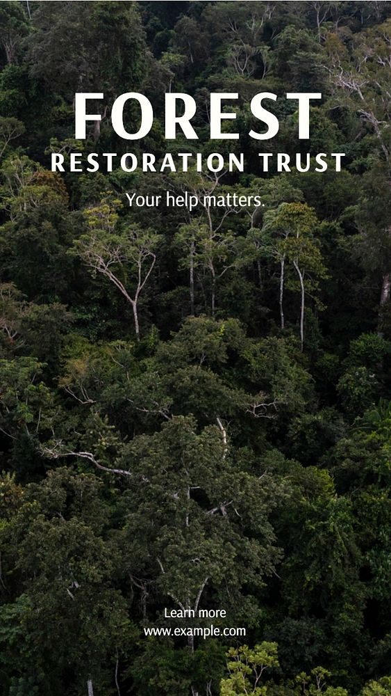 Forest restoration trust Instagram story template, editable text