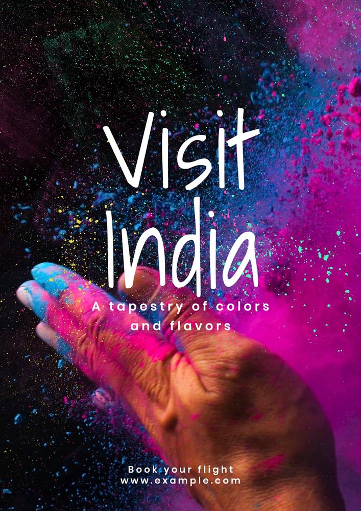 Visit India poster template, editable text and design