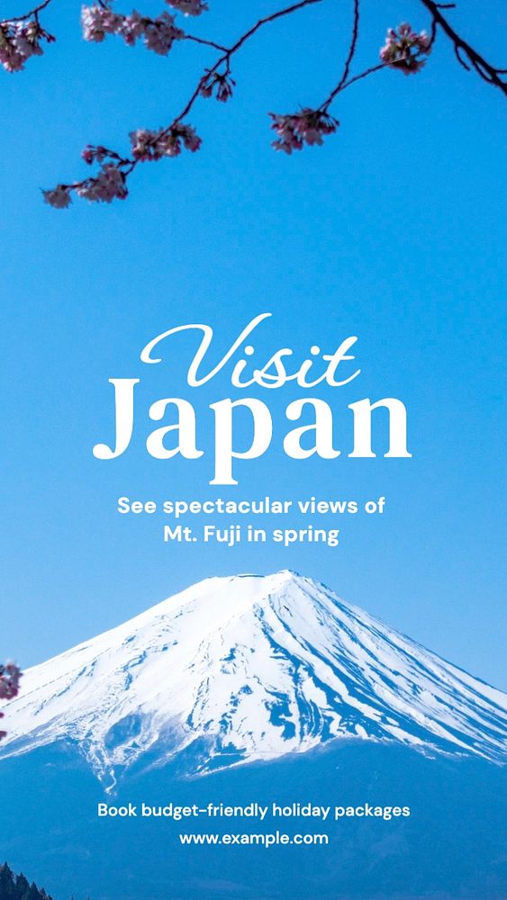 Visit Japan Instagram story template, editable text