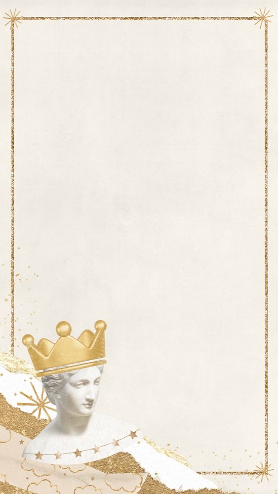 Queen statue frame iPhone wallpaper, editable design