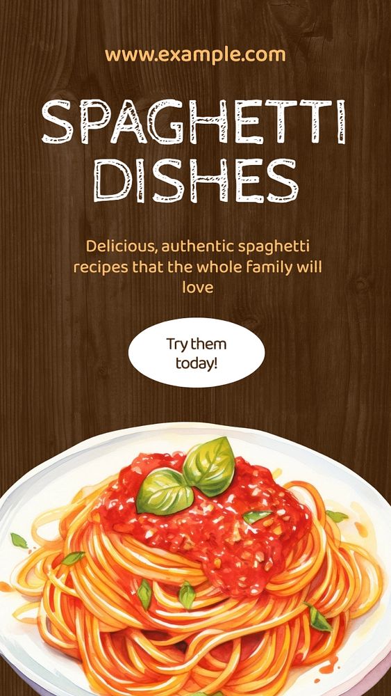 Spaghetti foodies Instagram story template, editable text