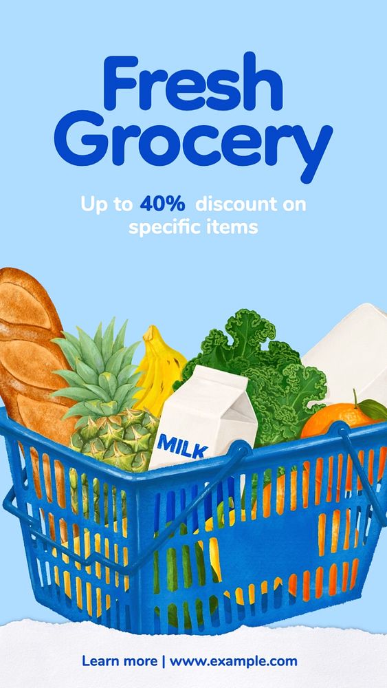 Fresh Grocery Instagram story template, editable text