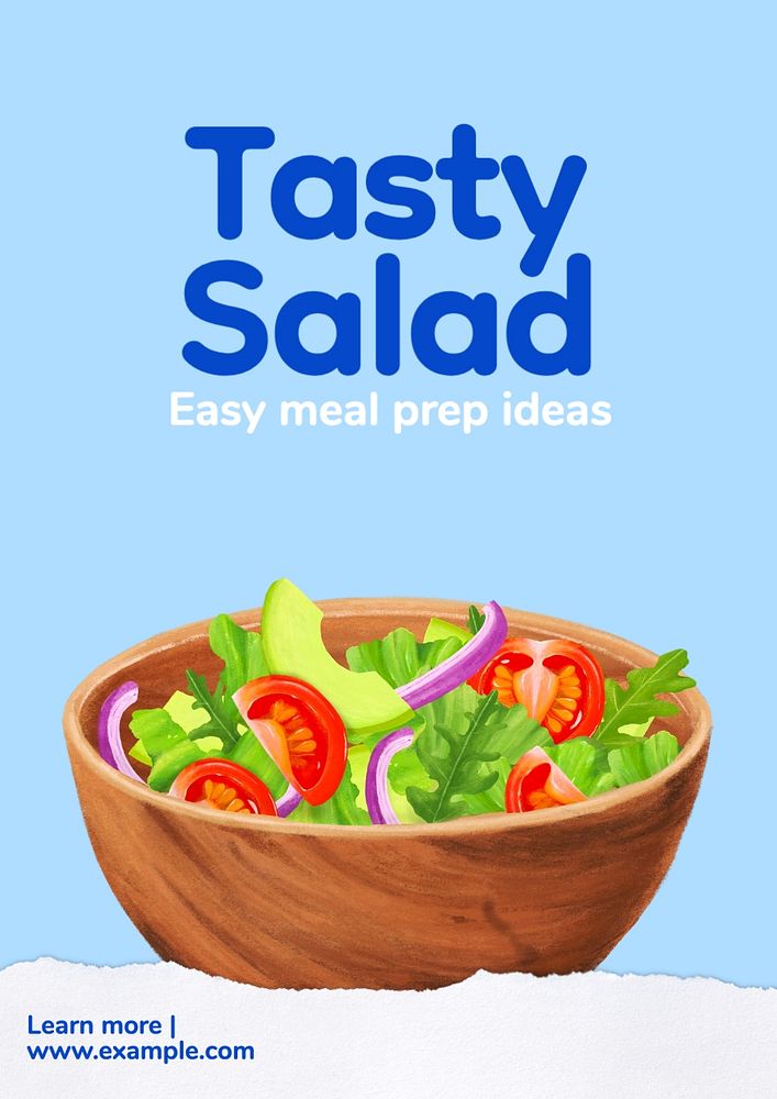 Salad prep poster template, editable text and design