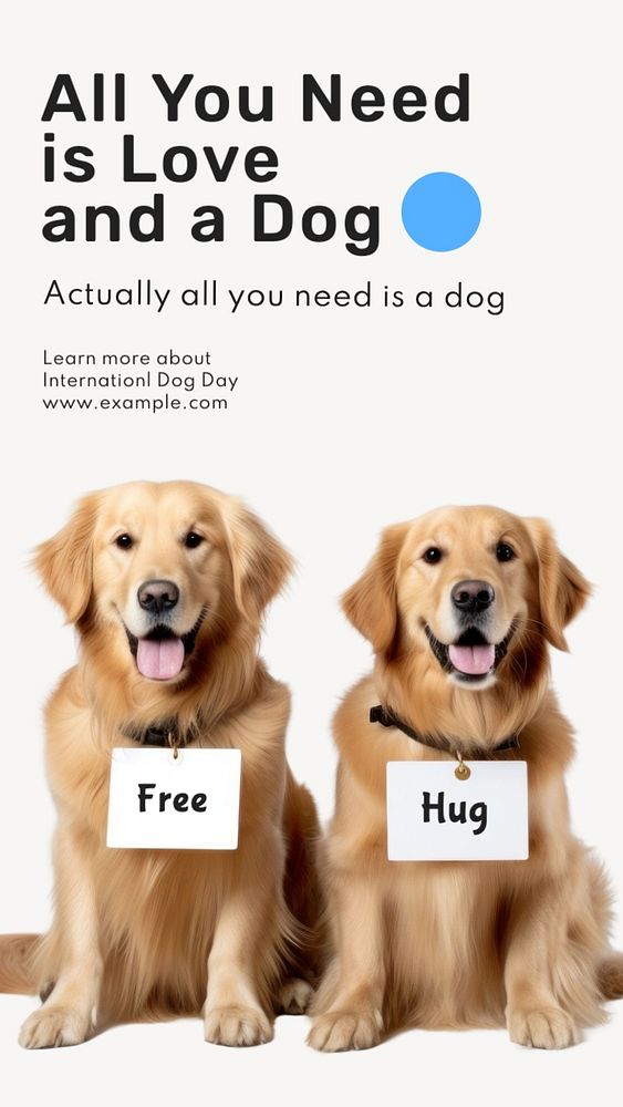 International dog day Instagram story template, editable text