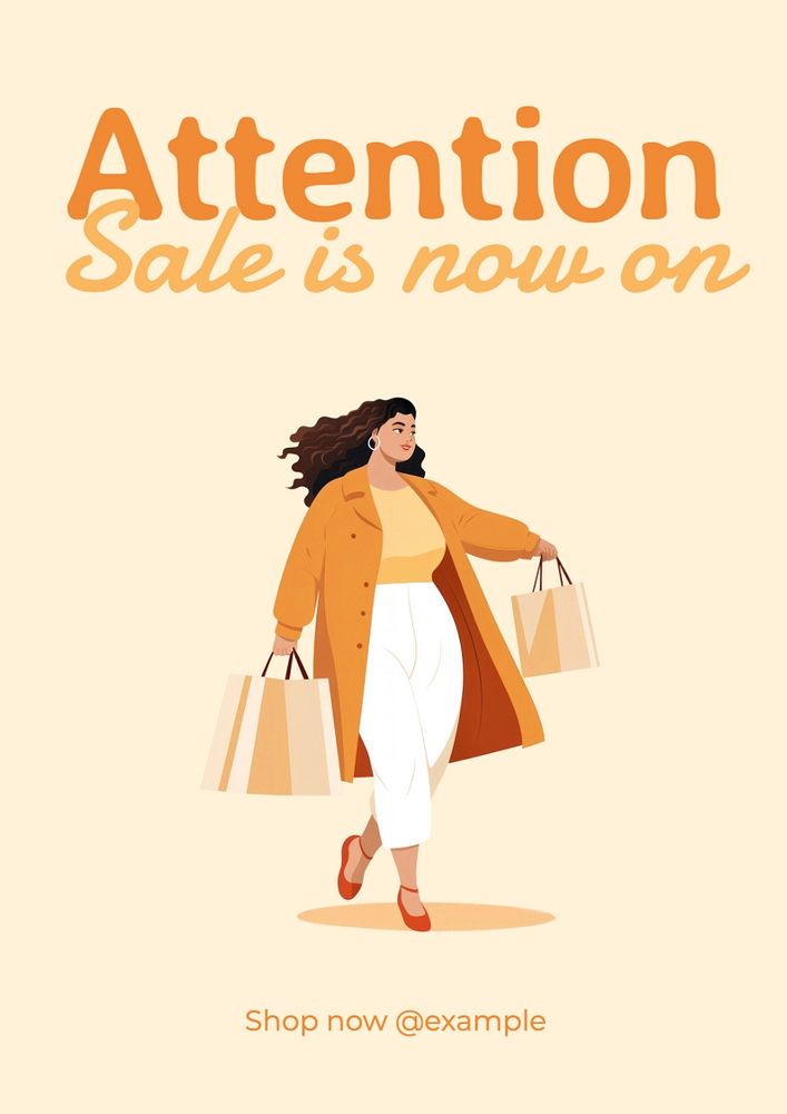 Sale announcement poster template, editable text and design