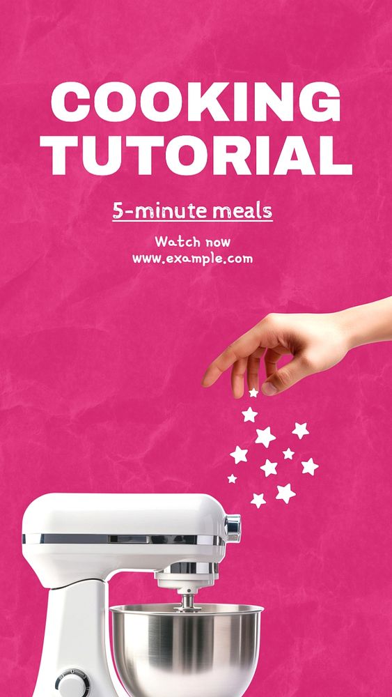 Cooking tutorial Instagram post template, editable text