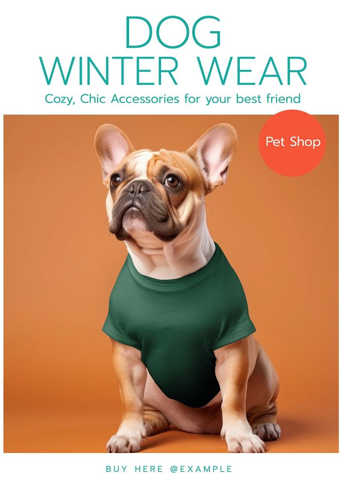 Dog wear poster template, editable text and design