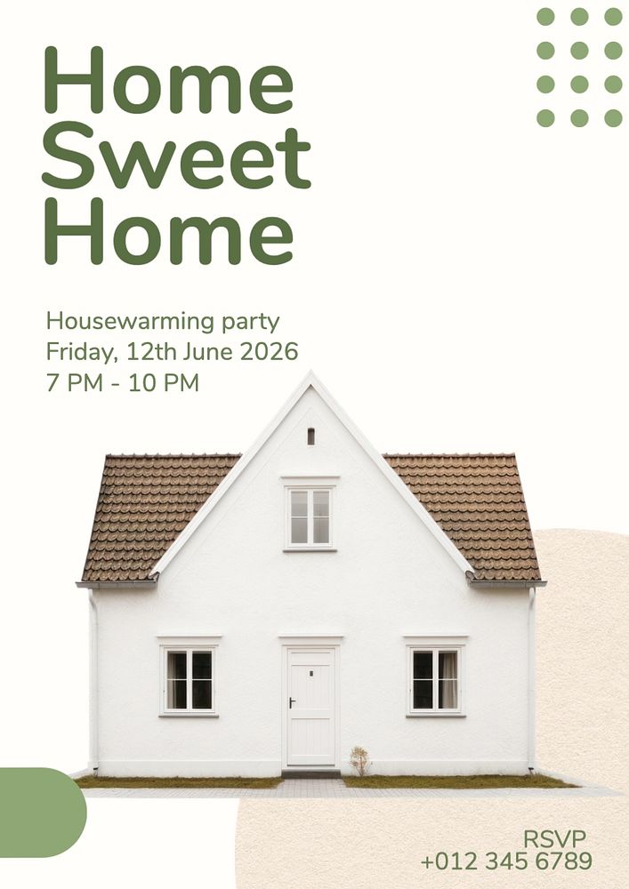 Home sweet home poster template, editable text and design