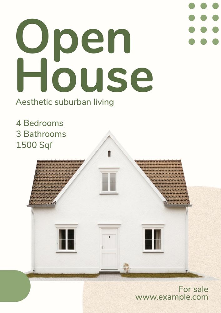 Open house poster template, editable text and design