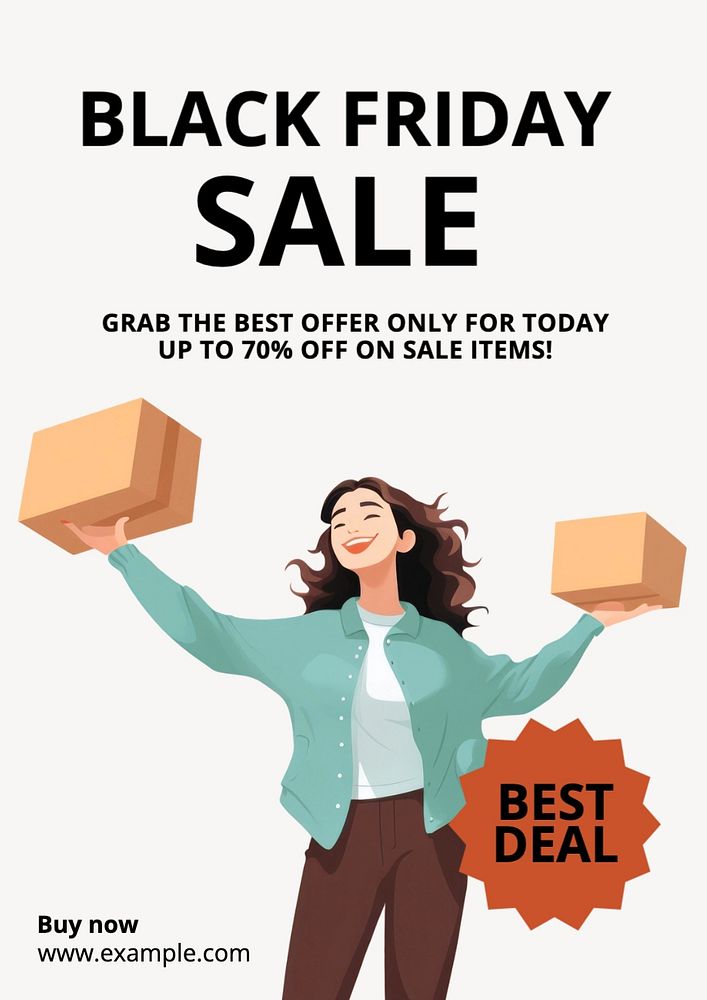 Sales poster template, editable text and design