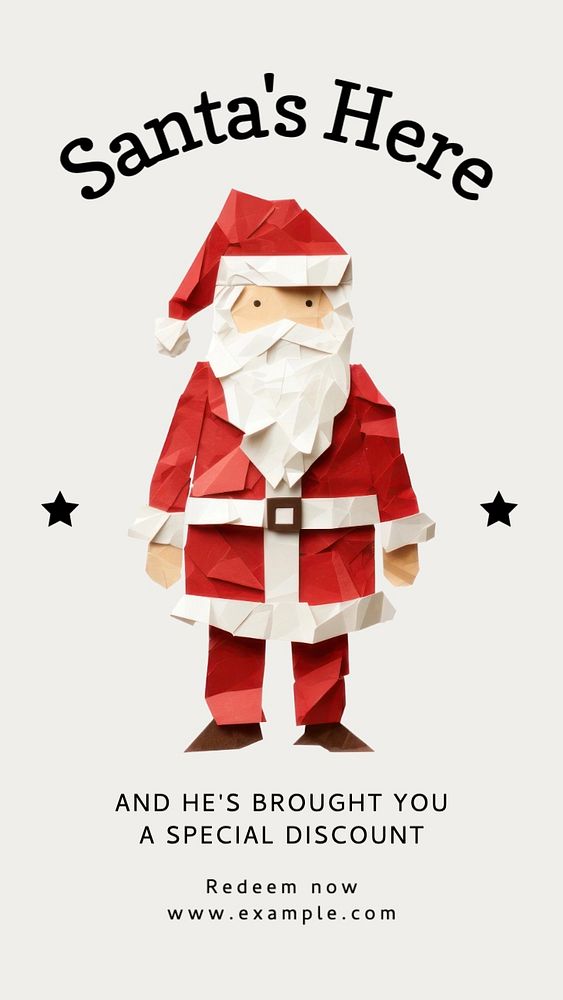 Santa's here Instagram story template, Facebook story