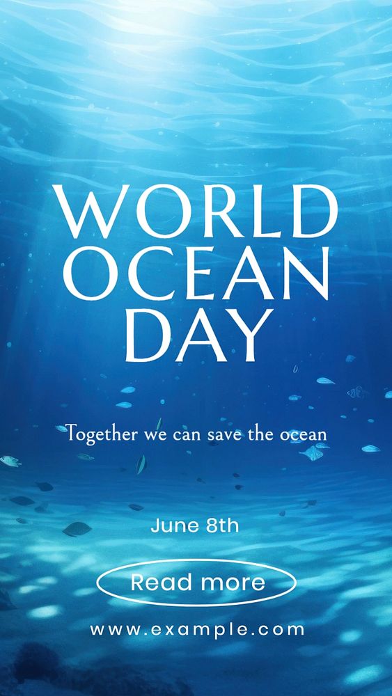 World ocean day Instagram story template, editable text