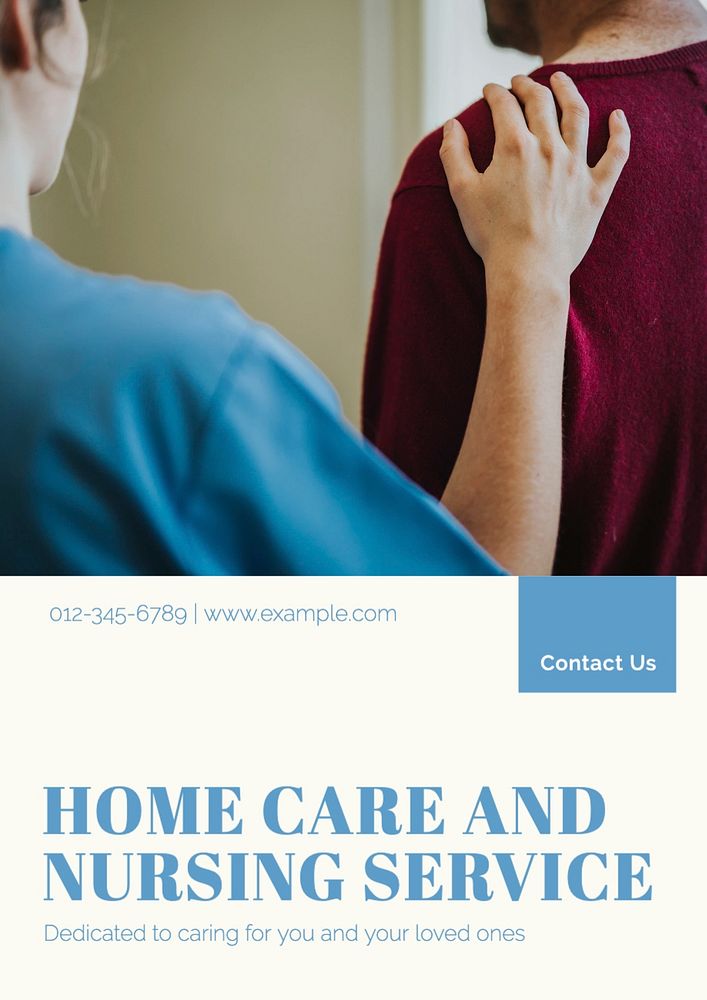 Nursing service poster template, editable text and design