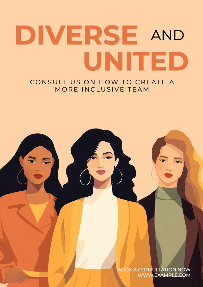 Diverse but united poster template, editable text and design