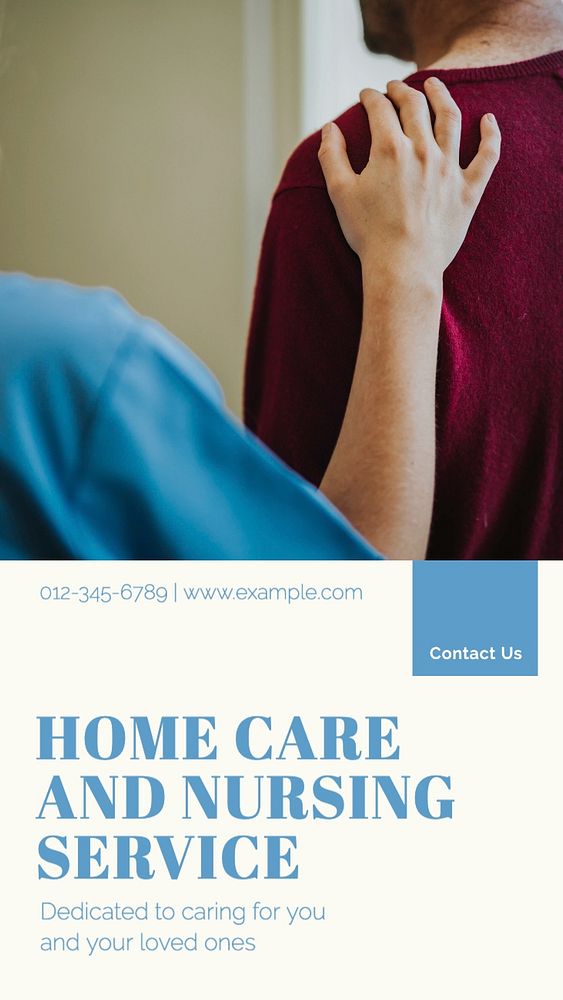 Nursing service Instagram story template, editable text