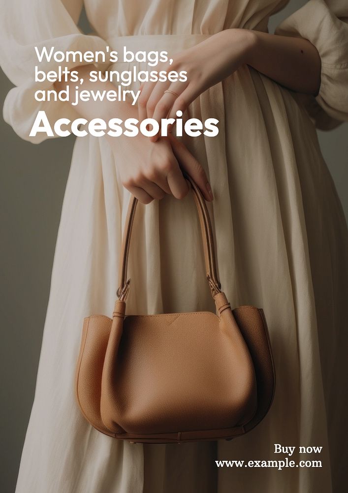 Accessories sale poster template, editable text and design