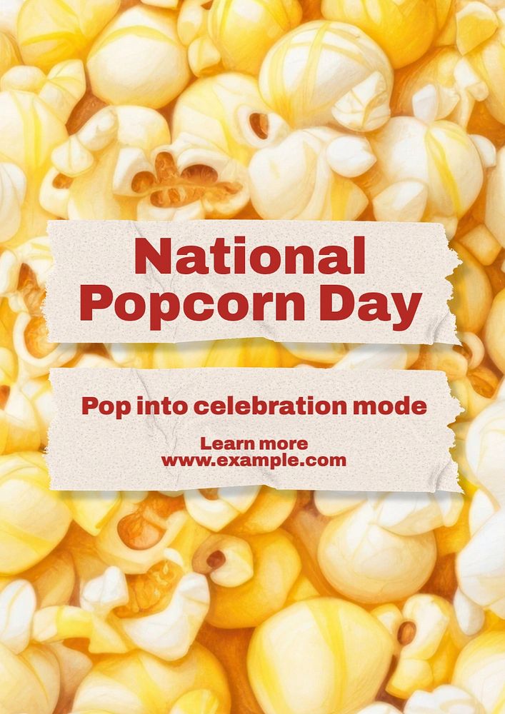 National popcorn day editable poster template