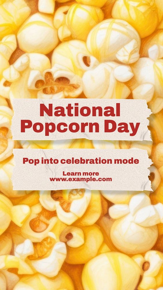 National popcorn day Instagram story template, editable social media design