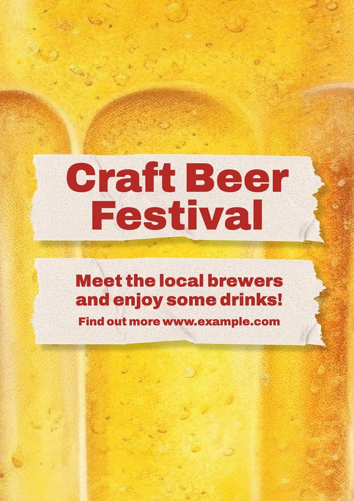 Craft beer festival editable poster template