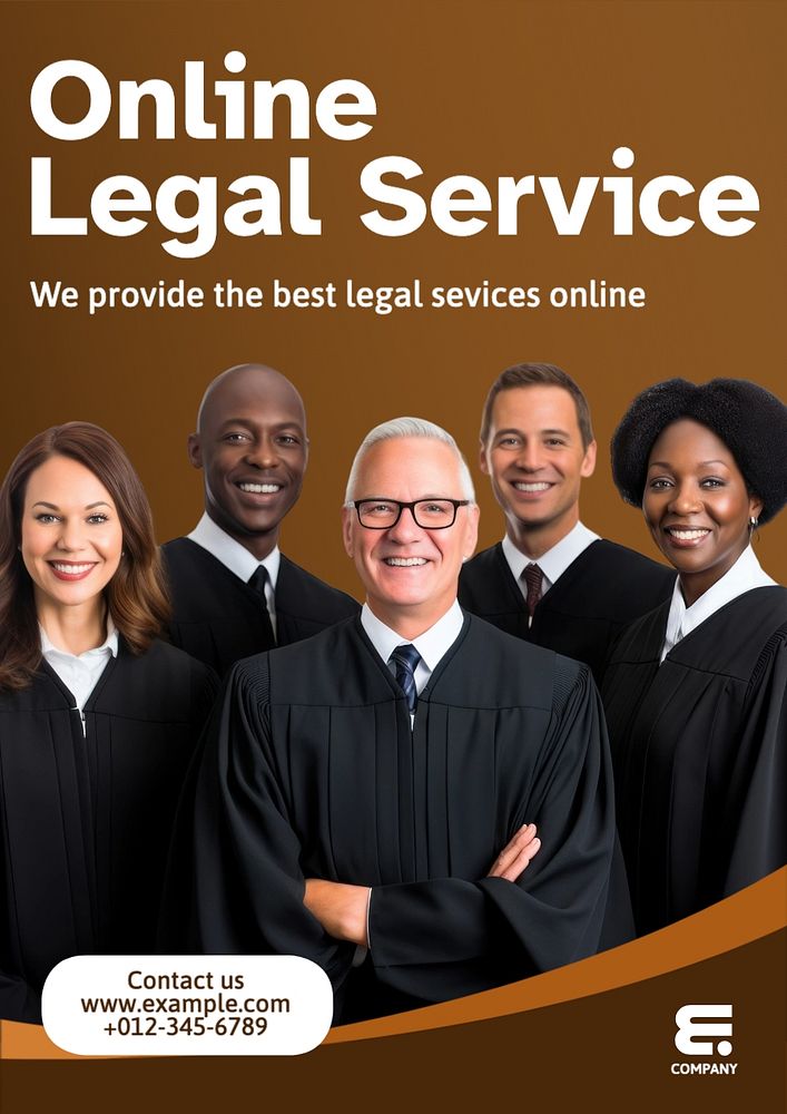 Online legal service editable poster template