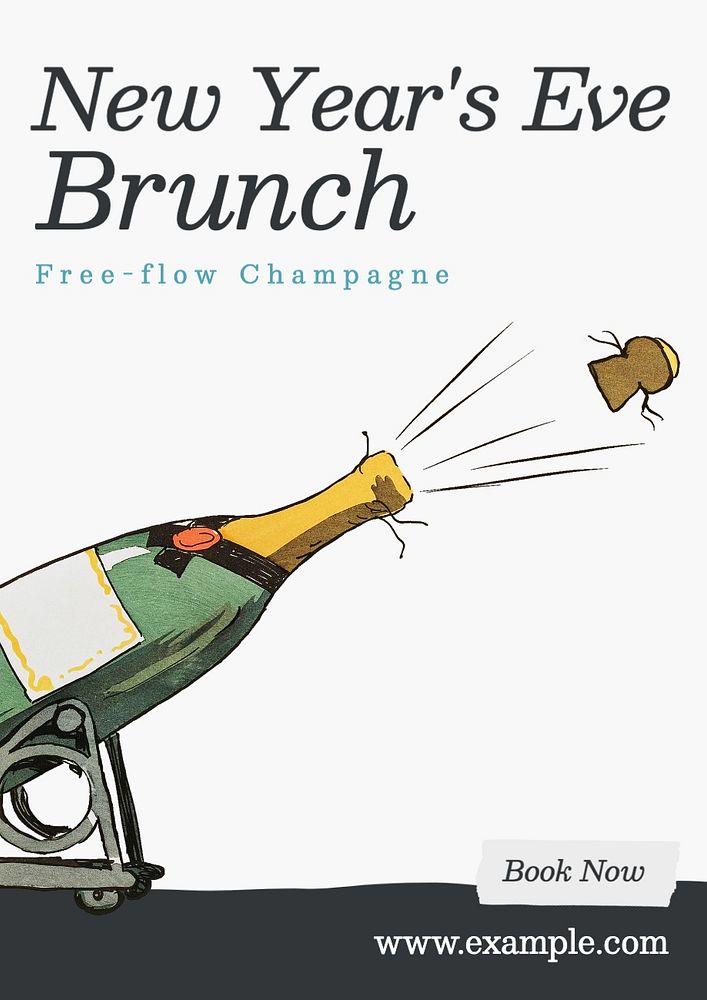 NYE brunch editable poster template