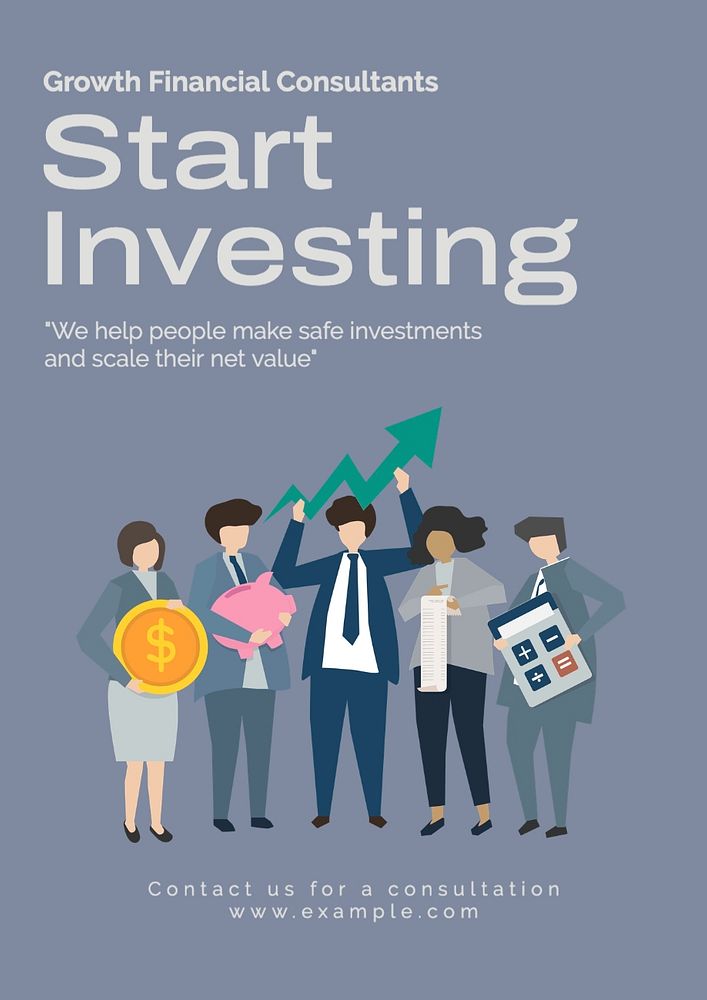 Start investing editable poster template