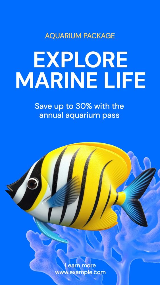 Explore marine life Facebook story template