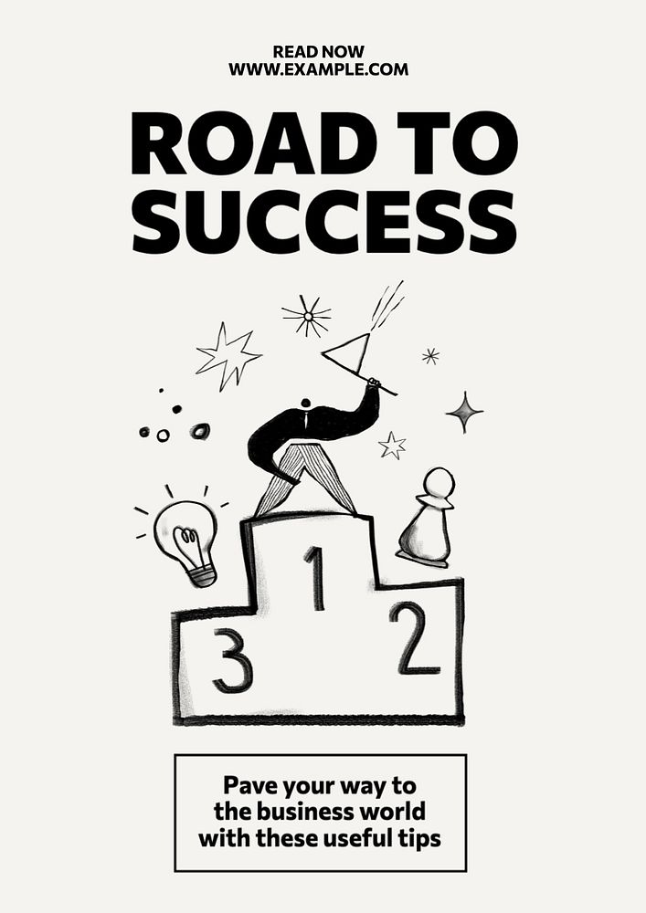 Road to success editable poster template