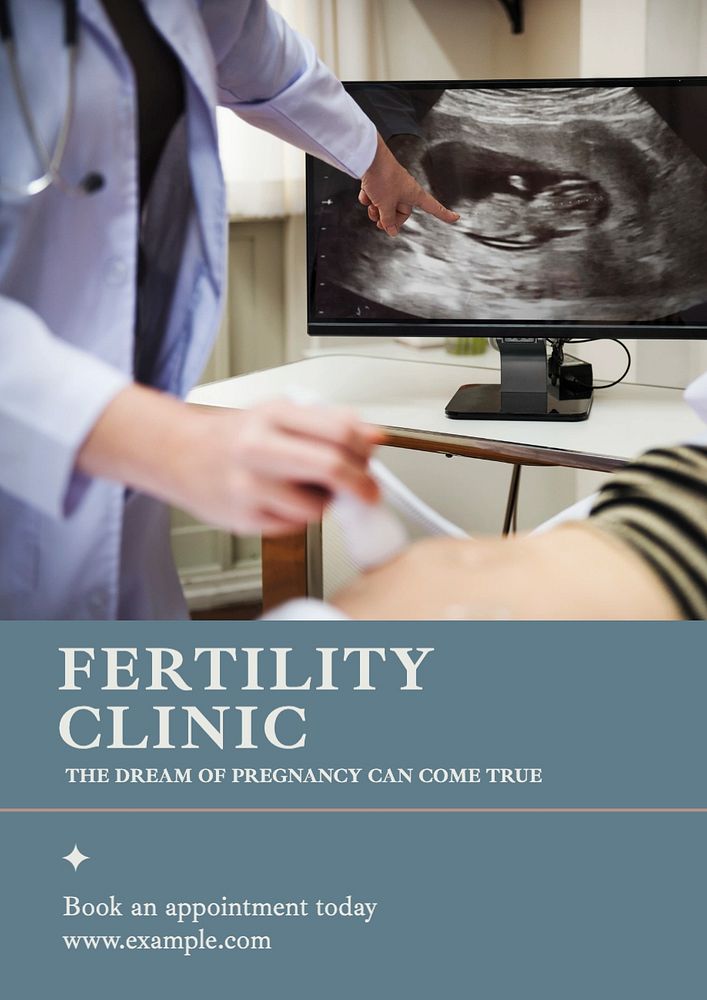 Fertility clinic poster template, editable text and design