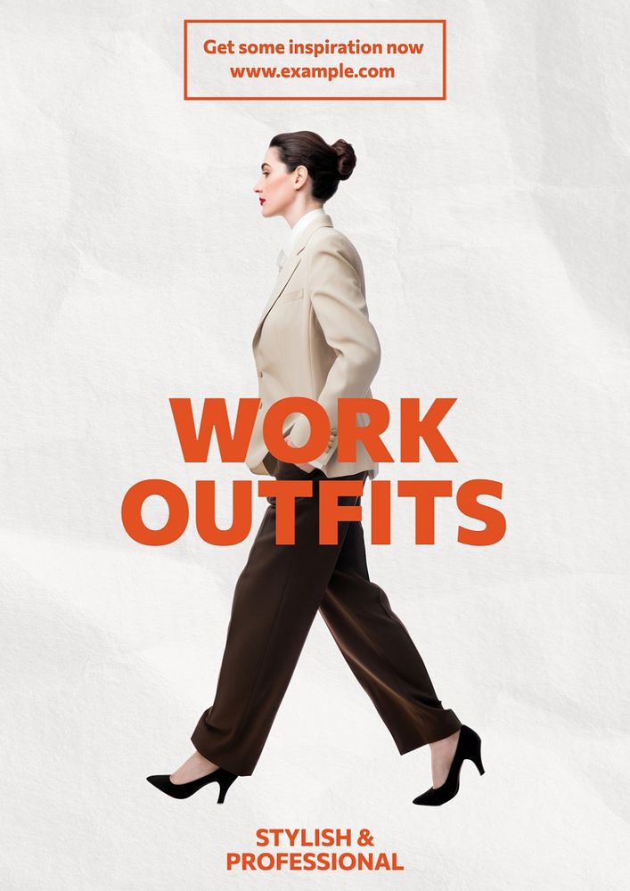 Work outfit editable poster template