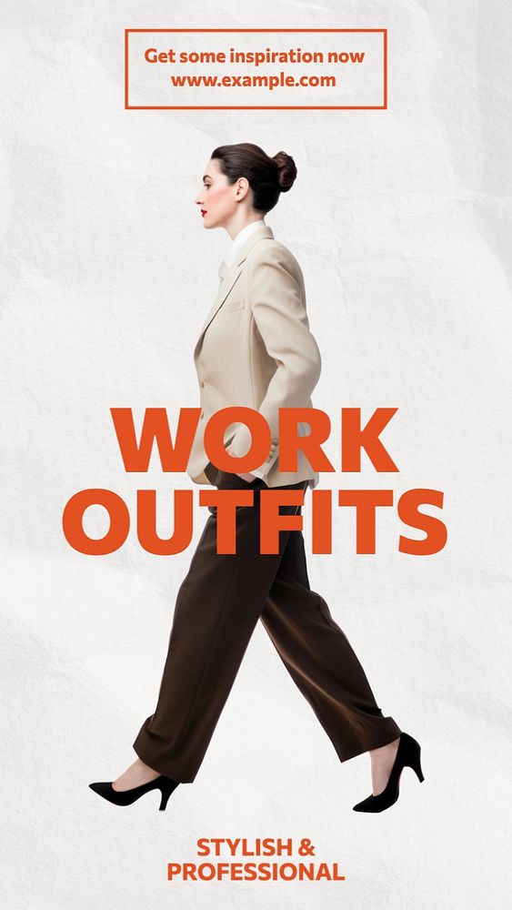 Work outfit Instagram story template, editable social media design