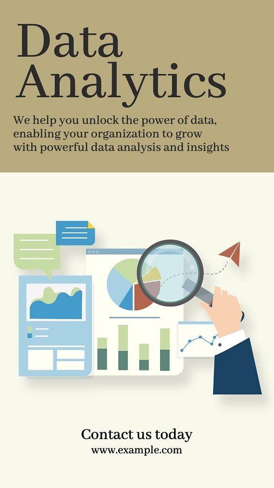 Data analytics Instagram story template, editable social media design