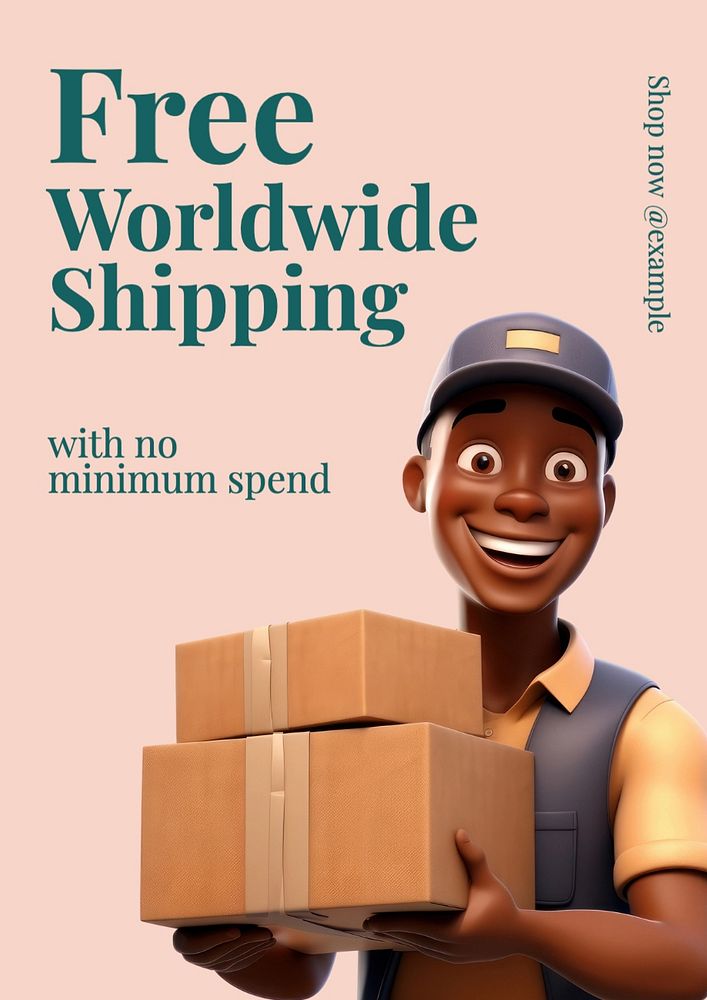 Worldwide shipping poster template