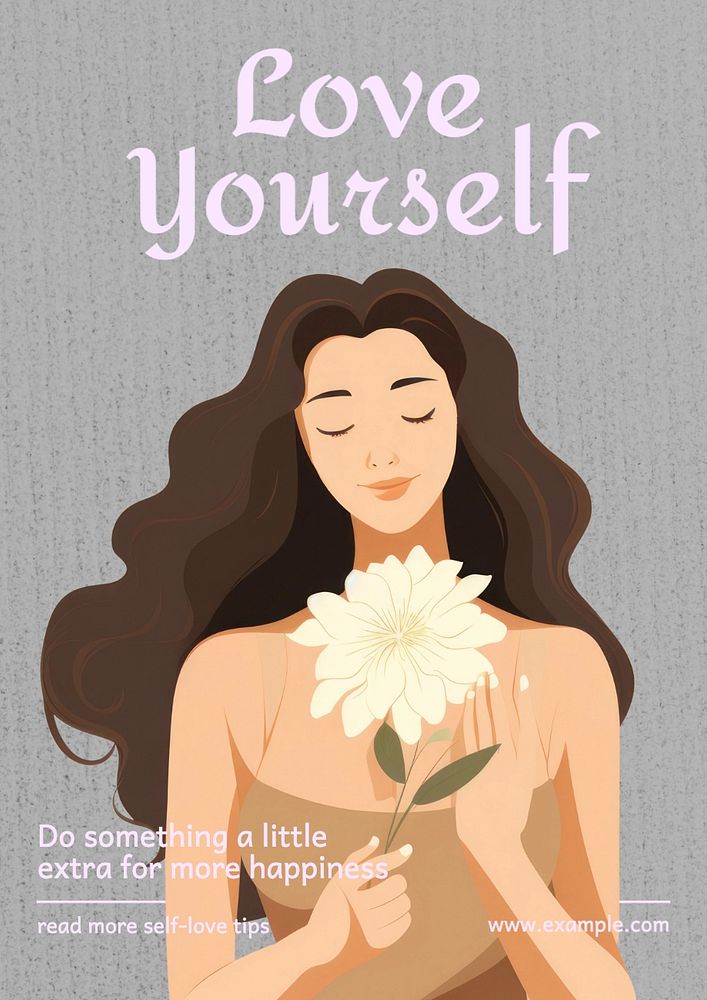 Love yourself editable poster template