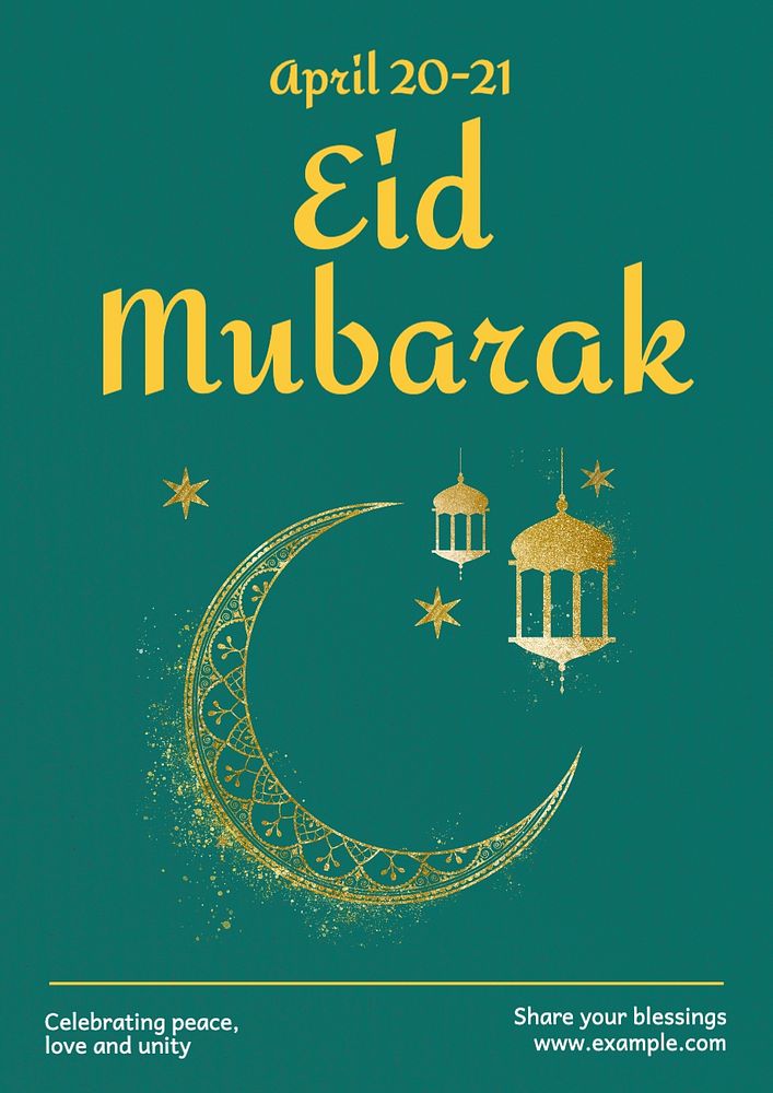 Eid Mubarak editable poster template