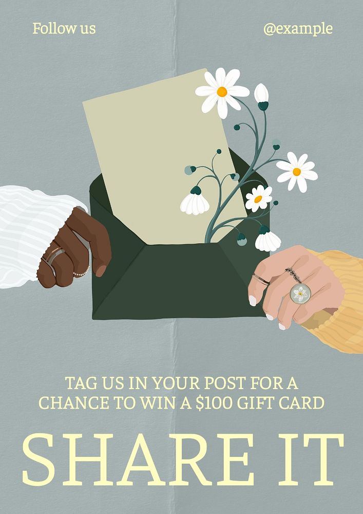 Share it editable poster template