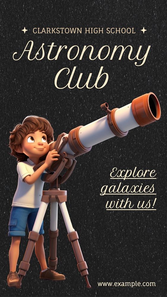 Astronomy club Facebook story template