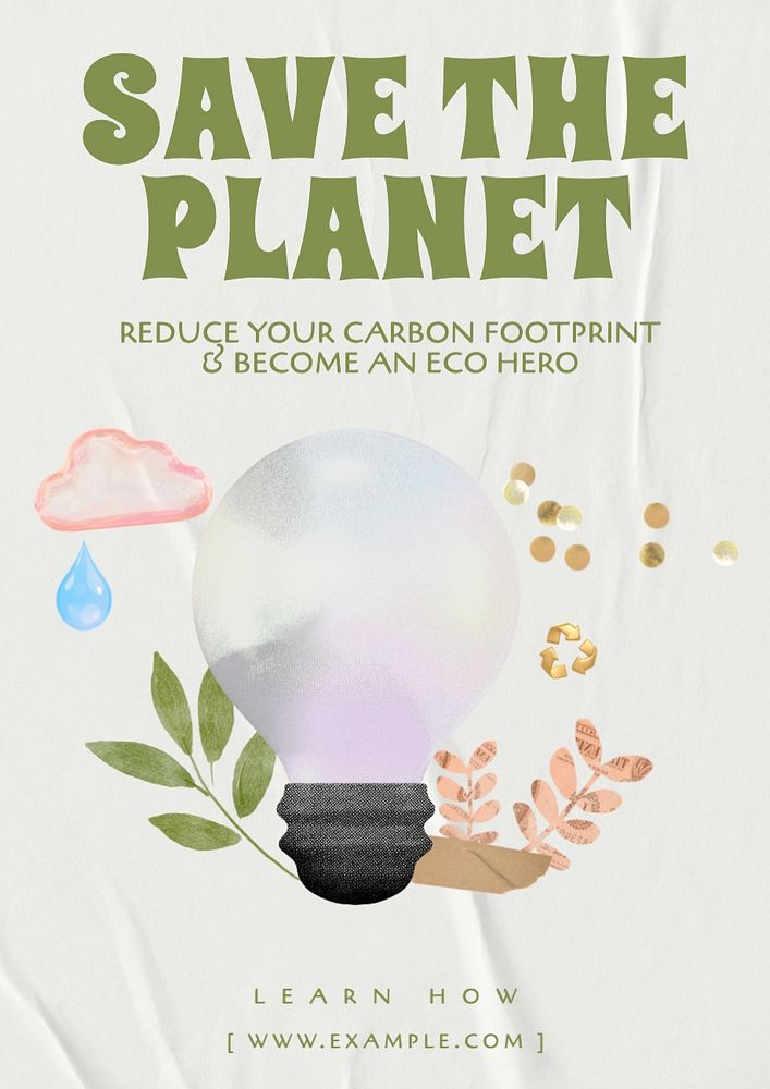 Save the planet editable poster template