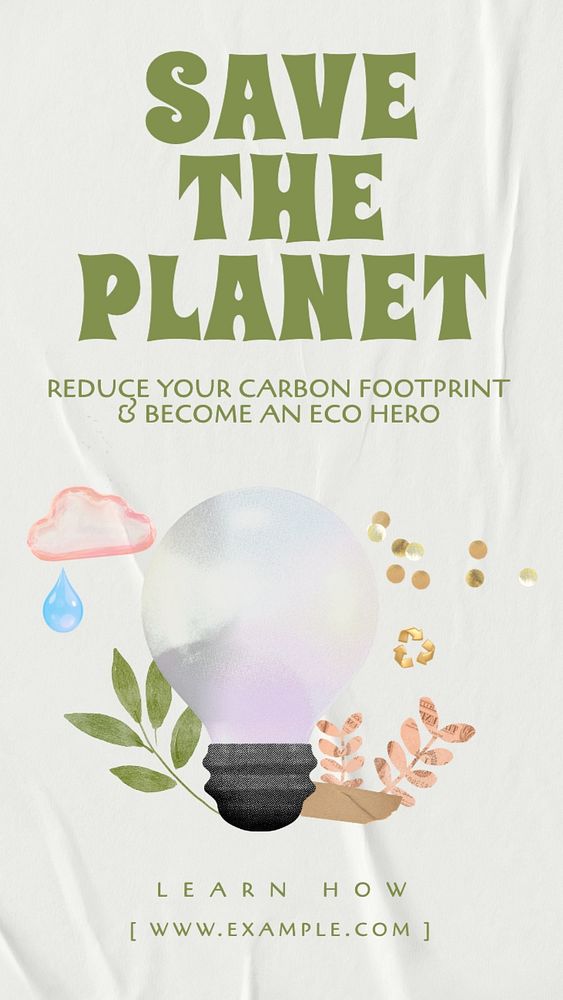 Save the planet Instagram story template, editable social media design