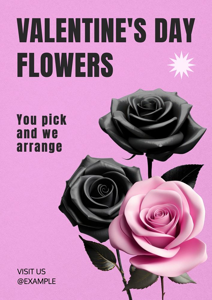 Valentine's flower poster template