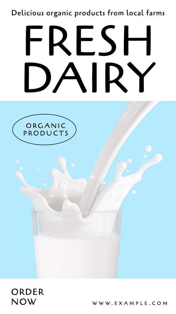 Fresh dairy products Instagram story template, editable social media design