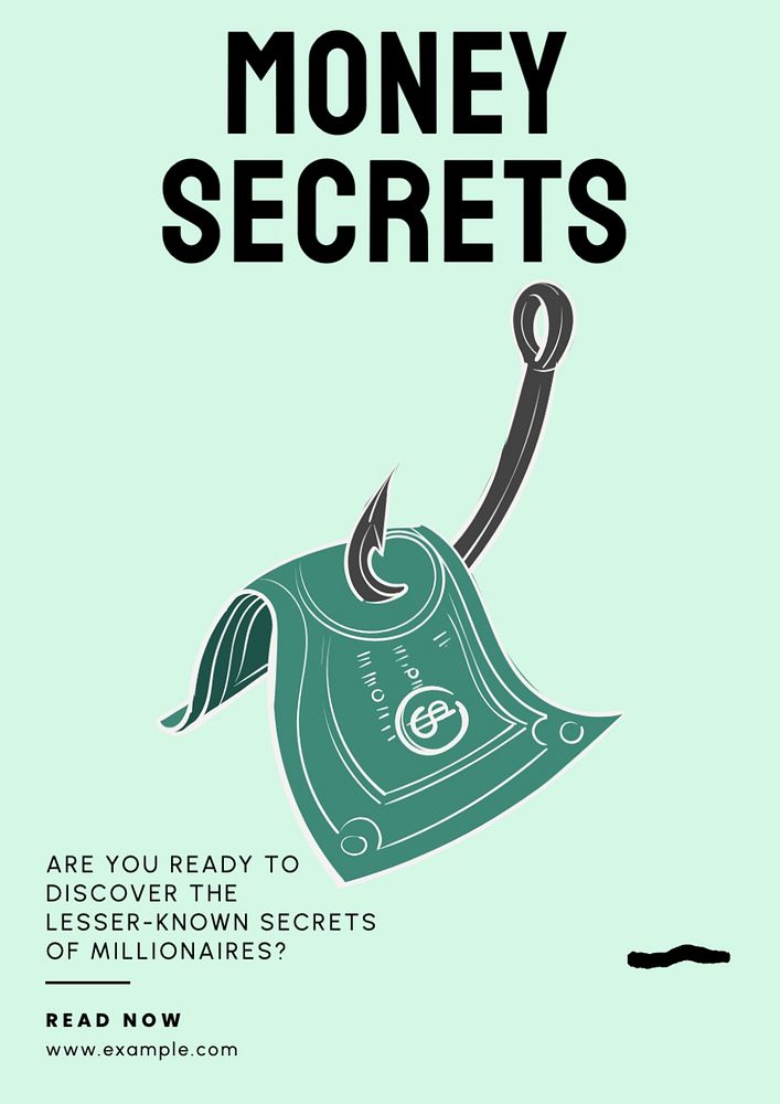 Money secrets editable poster template