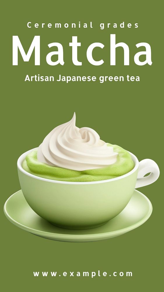 Ceremonial grade matcha Facebook story template