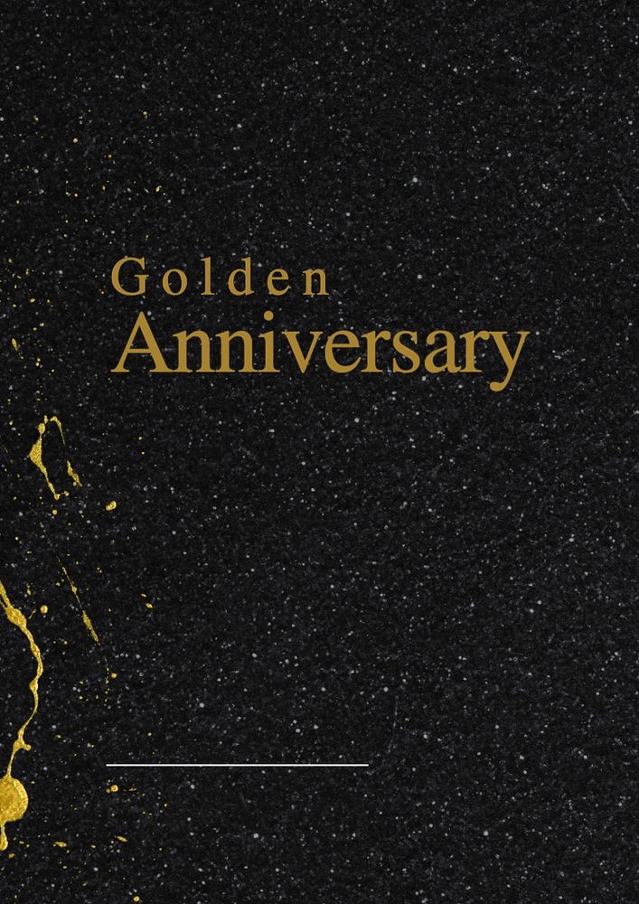 Golden anniversary poster template, editable text and design