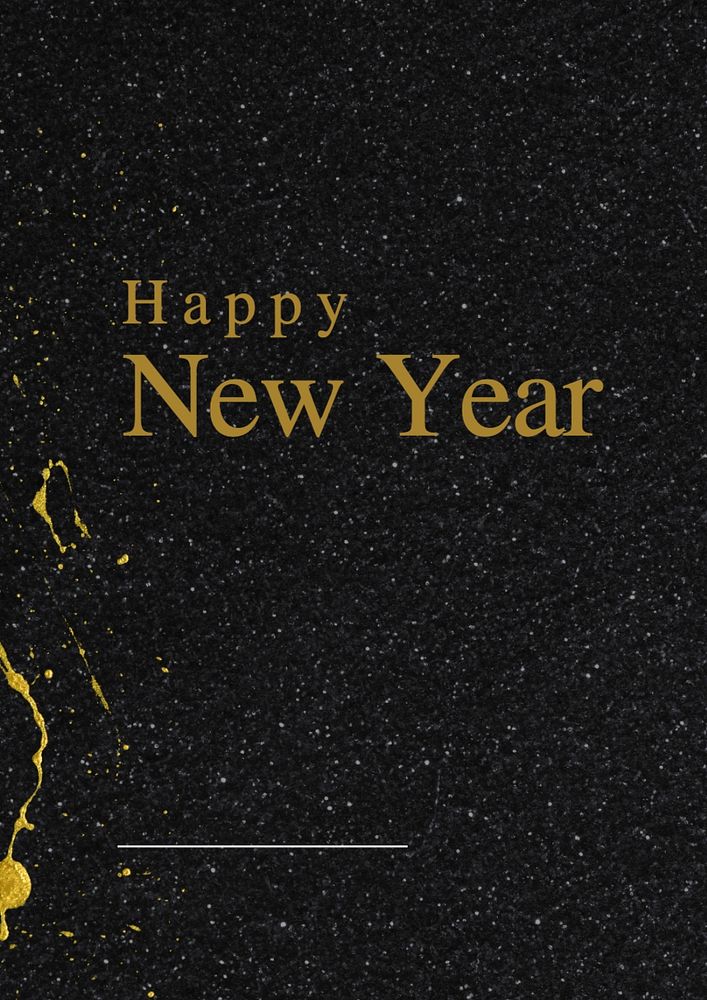 Happy New Year poster template, editable text and design