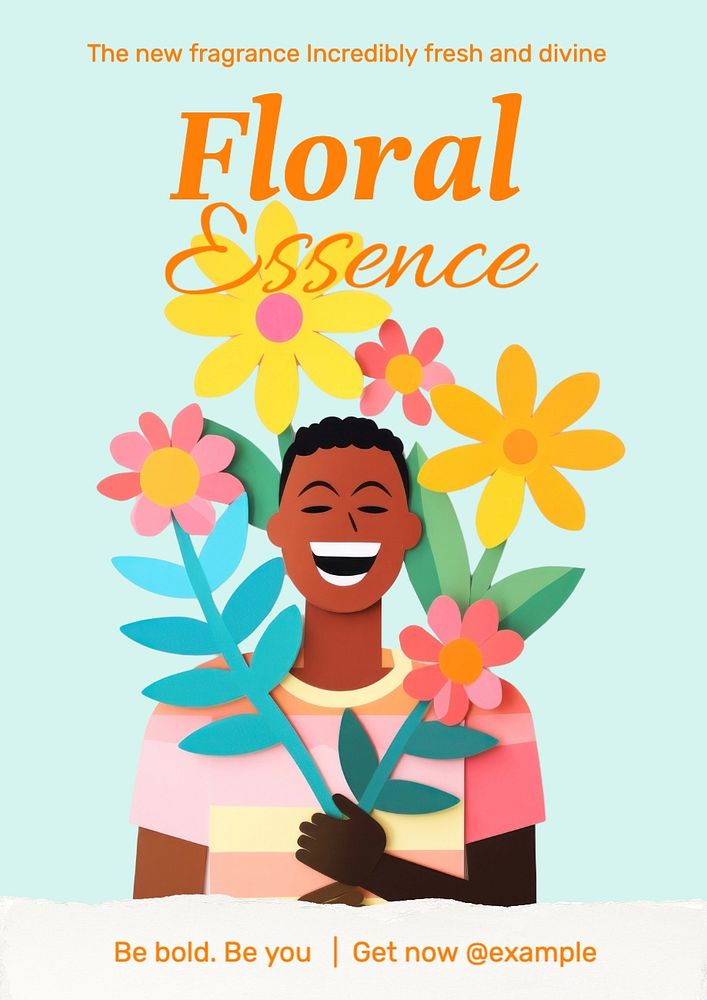 Floral essence editable poster template