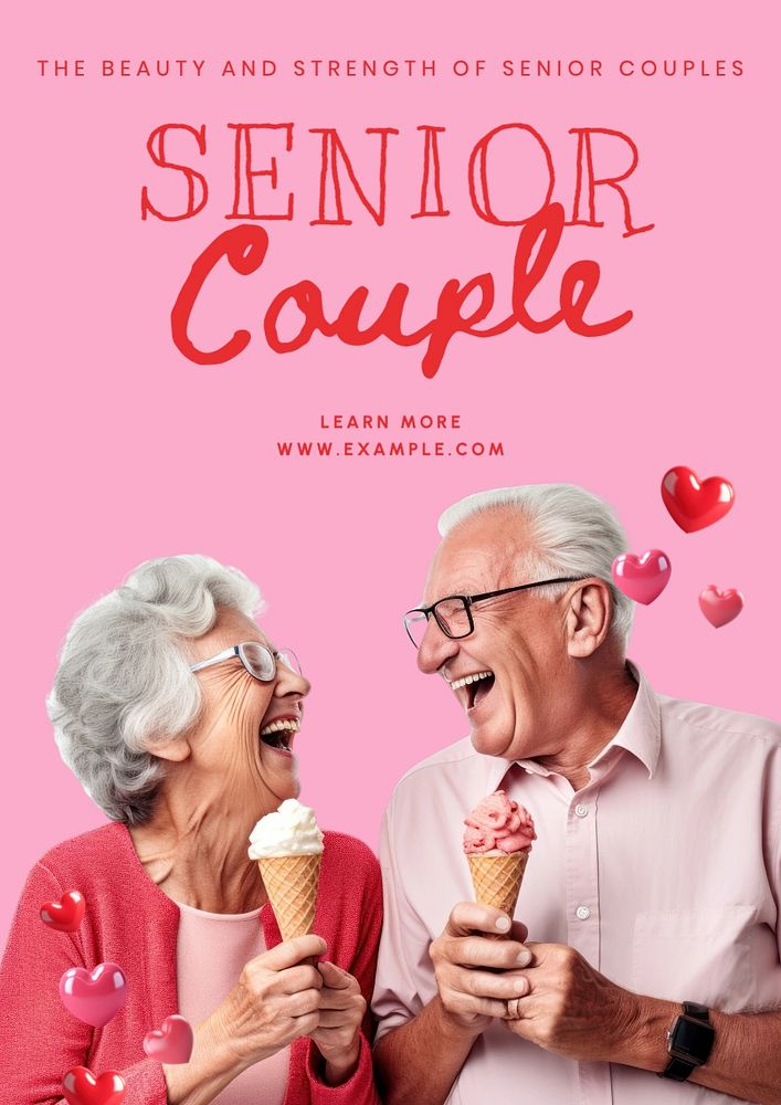 Senior couple editable poster template